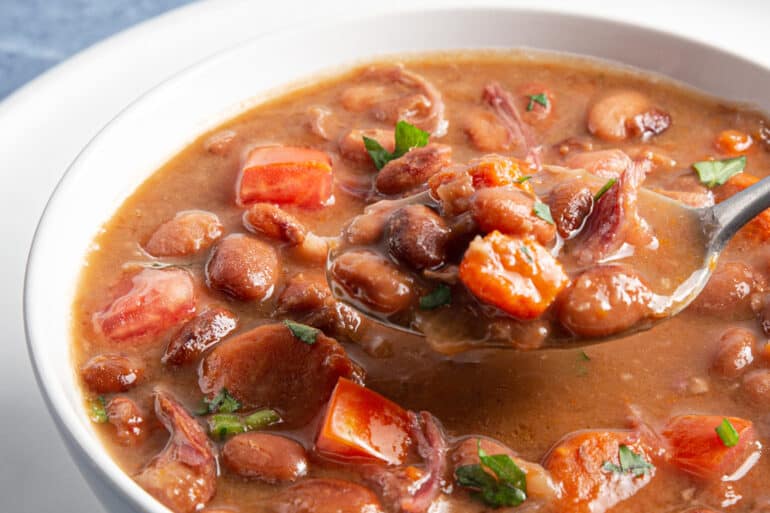 instant pot ham and bean soup | instant pot ham and beans | pressure cooker ham and bean soup